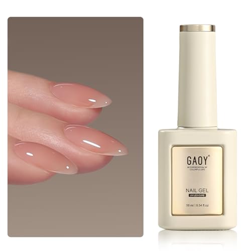 GAOY 16ml Builder Base Gel, Jelly Rubber Base Nail Gel Nude Sheer...
