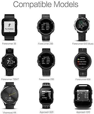 TUSITA [2-PACK Charger Compatible with Garmin Lily, Forerunner 35 35J 230 235 630 645 Music 735XT, Approach G10 S20, Vivomove HR, ForeAthlete 35J - USB Charging Cable 100cm - Smartwatch Accessories