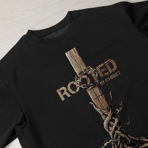 Rooted in Christ Shirt, Jesus Tshirt, Christian Shirts for Men, Cross Shirt, Religious Shirts for Men4