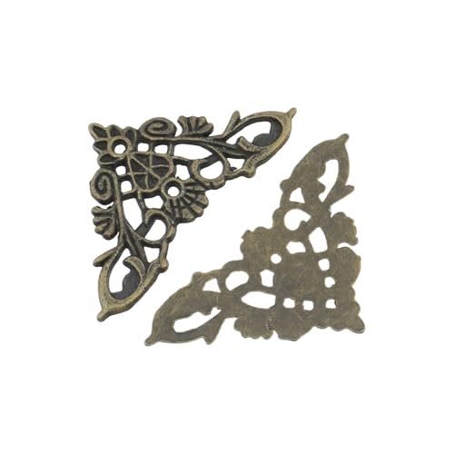Image of Geesatis 60Pcs Zinc Alloy Furniture Corner Guards,2.5 inch L-Shaped | Corner Protectors for Wall, Table, Countertop with Screws, Bronze