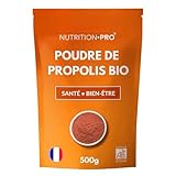 Propolis bio en poudre | Certifiée pure et naturelle | Santé/immunité | Bio/Ecocert | Fabriquée en France | Nutrition pro (500G)