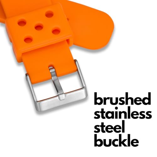 Bracelet plongée extra long orange 20mm pour vos sessions de surf - 4