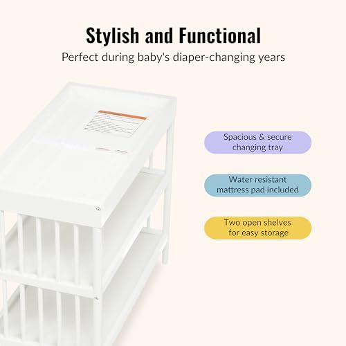 Dream On Me Clover Changing Table with Rounded Spindles in White by Dream On Me - Image 5