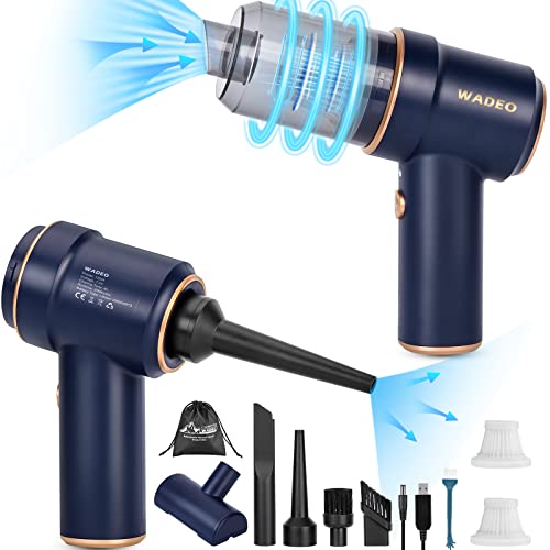 WADEO Aspirador Multifuncional 3 en 1 9000PA, Aspirador de Mano Inalámbrico con Luz LED, Aspirador Portátil para Coche, Mini Aspirador y Soplador de Aire, Húmedo y Seco, para Coche Mascota Hogar