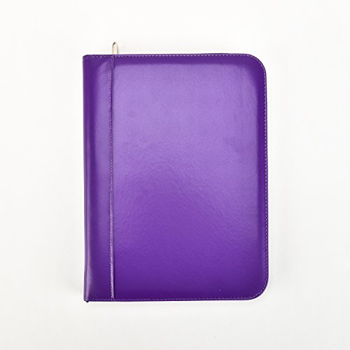 Porte-documents A4 violet Arpan avec calculatrice intégrée et fermeture éclair