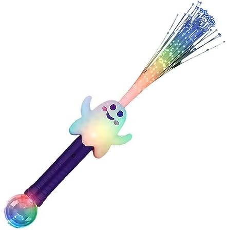blinkee Halloween Fiber Optic LED Ghost Wand Illuminated Trick-or-Treat Safety Light with Crystal Ball Handle image 3