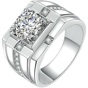 Anillo Audaz Para Hombre Con Banda Geométrica Ancha Y Circonita Cúbica, Joyería Minimalista Profesional Para Hombre, Regalo Adecuado