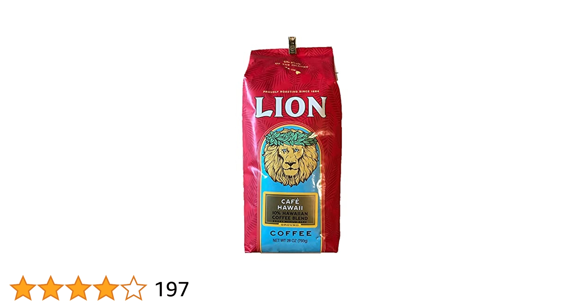 ライオンカフェハワイミディアムダークローストコーヒー粉 793g/パック×2個 Amazon | Lion Cofe Hawaii ライオン カフェ ハワイ ミディアム