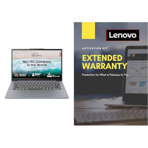 Image of Lenovo IdeaPad Slim 3 AMD Ryzen 3 7320U 14 inch FHD Thin and Light Laptop (8 GB /512GB SDD /Windows 11 Home /Office Home 1 Year Extended Warranty with Onsite Service (5WS0K75657)