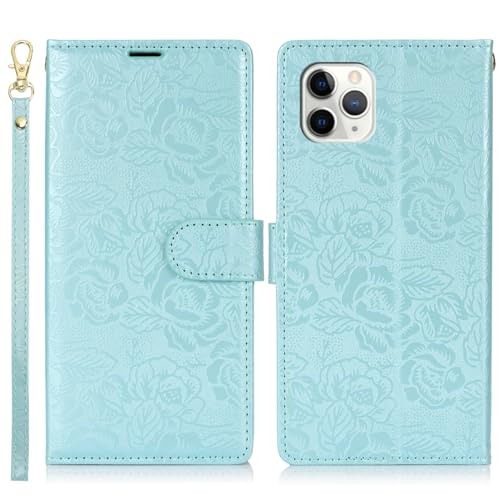 Étui portefeuille iPhone 11 Pro Max en cuir PU avec lanière pour vos sorties