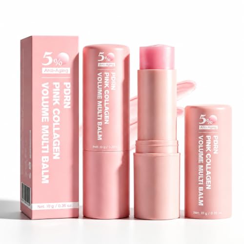 PDRN Pink Collagen Volume Multi Balm Stick, All-in-One Hydrating Moisture Glow Stick for Face, Neck, and Under Eyes, Plumping and Firming Moisturizer Balm for Fine Lines, Lips and Smile Lines(2Pack)