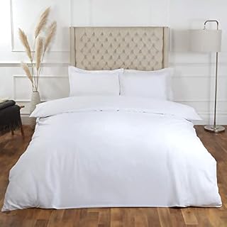 Amazon Brand  Umi Queen Duvet Cover (220x230 cm) & Pillow Cases (50x75 cm) - 100% Soft Cotton Bedding Cover, Luxury Cool Lightweight Premium Hotel Quality Duvet Cover & Pillow Case | White