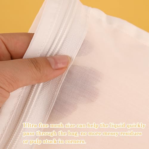 Image of WMKGG Ultra Fine Mesh Strainer Bags, Reusable Mesh Filter Bags with Stainless Steel Handle Frame for Filter Single Tea, Coffee, Serving Juice and Kefir (Mini Size)