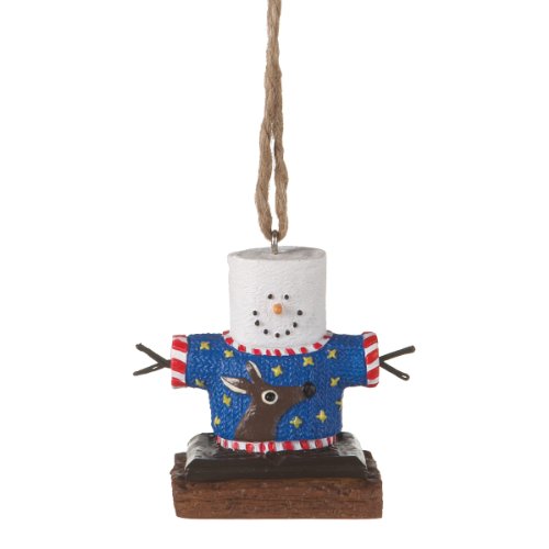 1 X Christmas Ornament- S'mores Man Wearing Ugly Sweater With Reindeer