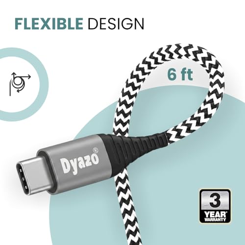 Image of 2.8A Type C Fast Charging Cable | Nylon Braided USB to USB C Charger Cord with Data Sync | Compatible with Samsung, Xiaomi, Realme, Oppo, Vivo & Type C Devices - 3 year Warranty (1M, Black)