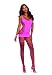 Dreamgirl Women's Capri Garter Dress with Fence Net Stockings