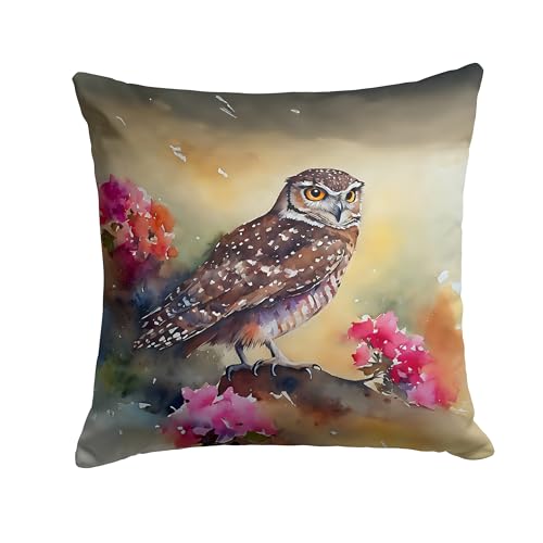 Caroline's Treasures Burrowing Owl Throw Pillow Machine Washable, Indoor Outdoor Decorative Pillow for Couch, Bed or Patio, 18Hx18W