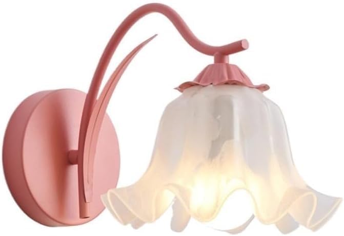 Applique murale fleur rose en verre pour illuminer un couloir sombre avec style