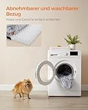 Feandrea FluffyHug Hundebett, Hundekissen Größe M, Hundematte für Miniaturhunde, kleine Hunde, Hundesofa Noppenschaumstoff, Bezug abnehmbar und waschbar, 76 x 58 x 16 cm, Ombré-Grau PGW231G01V1