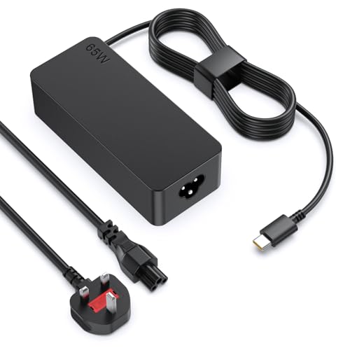 65W USB C Laptop Charger for Lenovo ThinkPad x1 Carbon T14 T15 T480 T480S T490 T490S T580 T590, Yoga 720 910 920, Type C Chromebook Charge Compatible with Lenovo, HP, Dell, Acer, Asus, Samsung