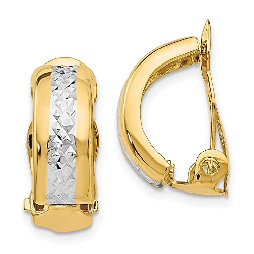 14K Yellow Gold White Non Pierced Clip On Earrings Fine Jewelry For Women Gifts For Her #TOP7