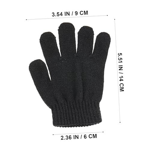PartyKindom Warm Knit Gloves for Autumn and Winter Full Finger Design for Boys and Ages Lightweight and Washable Black2