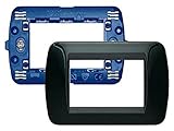 Kit supporto e placca BTicino SL4803NRS Living Kit, Supporto e Placca a 3 Moduli, Nero