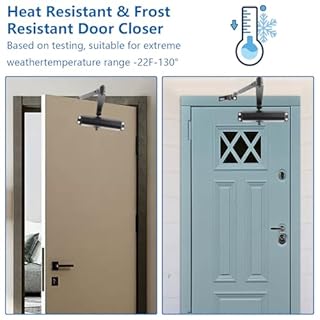 DAJAVE 2 chiudiporta automatico idraulico, chiudiporta automatico con funzione di blocco, chiusura a buffer chiuso, buffer chiuso per casa commerciale e privata, 40-65 kg