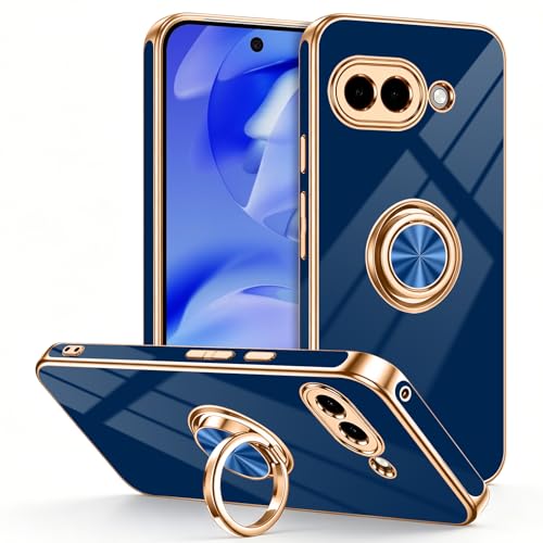 Coque Google Pixel 9a souple avec anneau rotatif et plaque magnétique