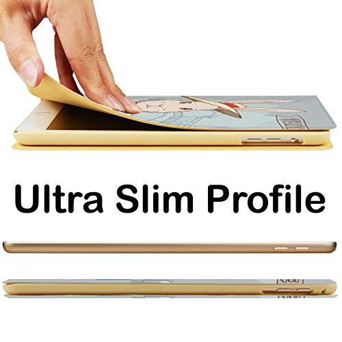 Image of DuraSafe Cases for iPad 8.3 Inch Mini 6th [ Mini 2021 6 Gen ] A2567 A2568 A2569 MK7M3HN /A MLWL3HN /A MK7R3HN /A MK7P3HN /A MLWR3HN /A MK7X3HN /A MK7V3HN /A MK893HN /A Printed Flip Book Cover - Bunny Hat