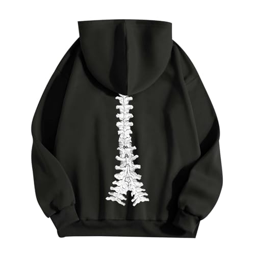 Women's Zip Up Hoodies Skeleton Graphic Long Sleeve Loose Cardigant Jackets Y2K Casual Oversized Blouse with Pocket2