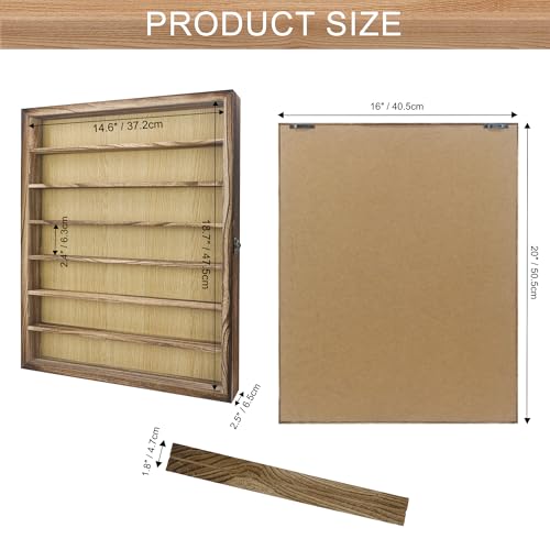 Image of FramePro Shadow Box Frame Display Case 16x20 with Removable Shelves, Deep Memory Box Trinket Knick Knack Shelf Cabinet for Collector, Keepsake Coins Military Medals Wedding Flowers Real Wood