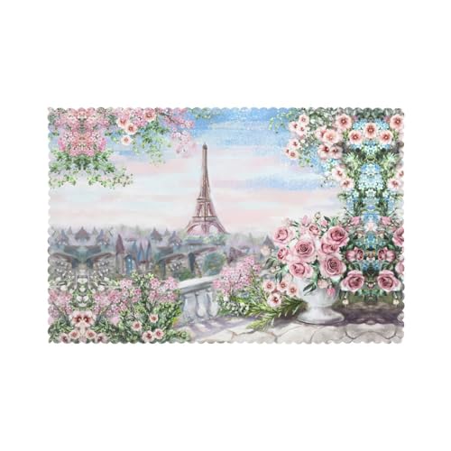 Sets de table Tour Eiffel en polyester lavables 30x45 cm | Lot de 6 - 2