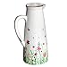 WHW Whole House Worlds Wild Sweetheart Meadow Gartenkrug im Used-Look im Vintage-Stil, rustikales Weiß mit roten und grünen Akzenten über Terrakotta, 27 cm hoch, Shabby Chintz