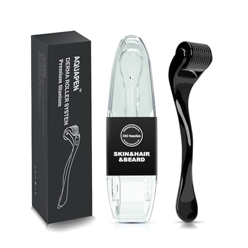 Derma Roller 540 Titanium Microneedles for Face, Scalp, Hair & Beard Care, Storage Case Included, Durable Design & Easy-Clean