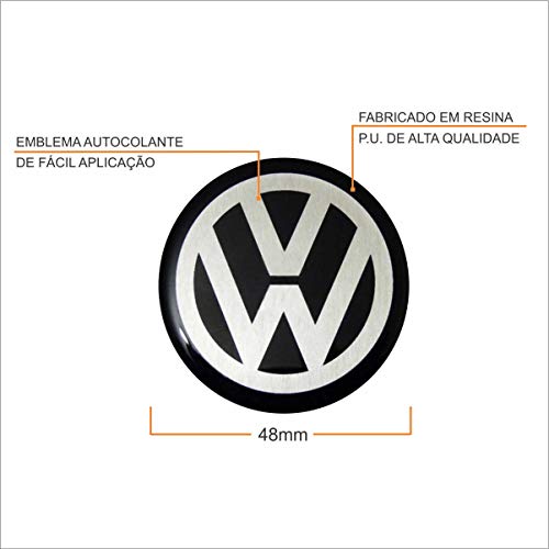 Jogo Calota Aro 15 Fox SpaceFox Polo 2010 2011 Volkswagen + Emblema Resinado