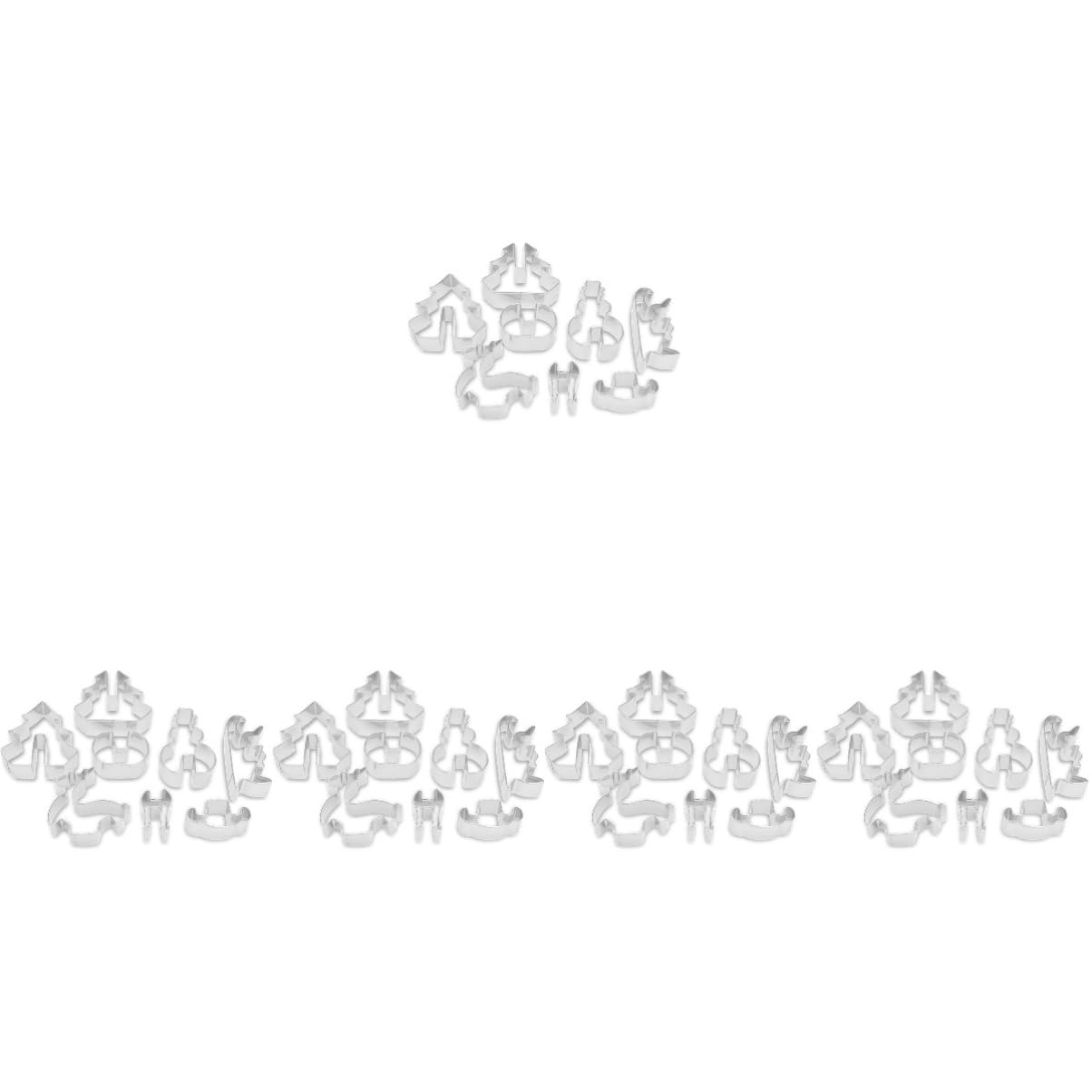 Cabilock 5 Ensembles Emporte-pièces Biscuit Trousse Emporte-pièce Drapeau Matrice De Decoupe Ustensile De Cuisine Emporte-pièce Ménager Emporte-pièce De Style De Noël Silver 8 Pièces * 5