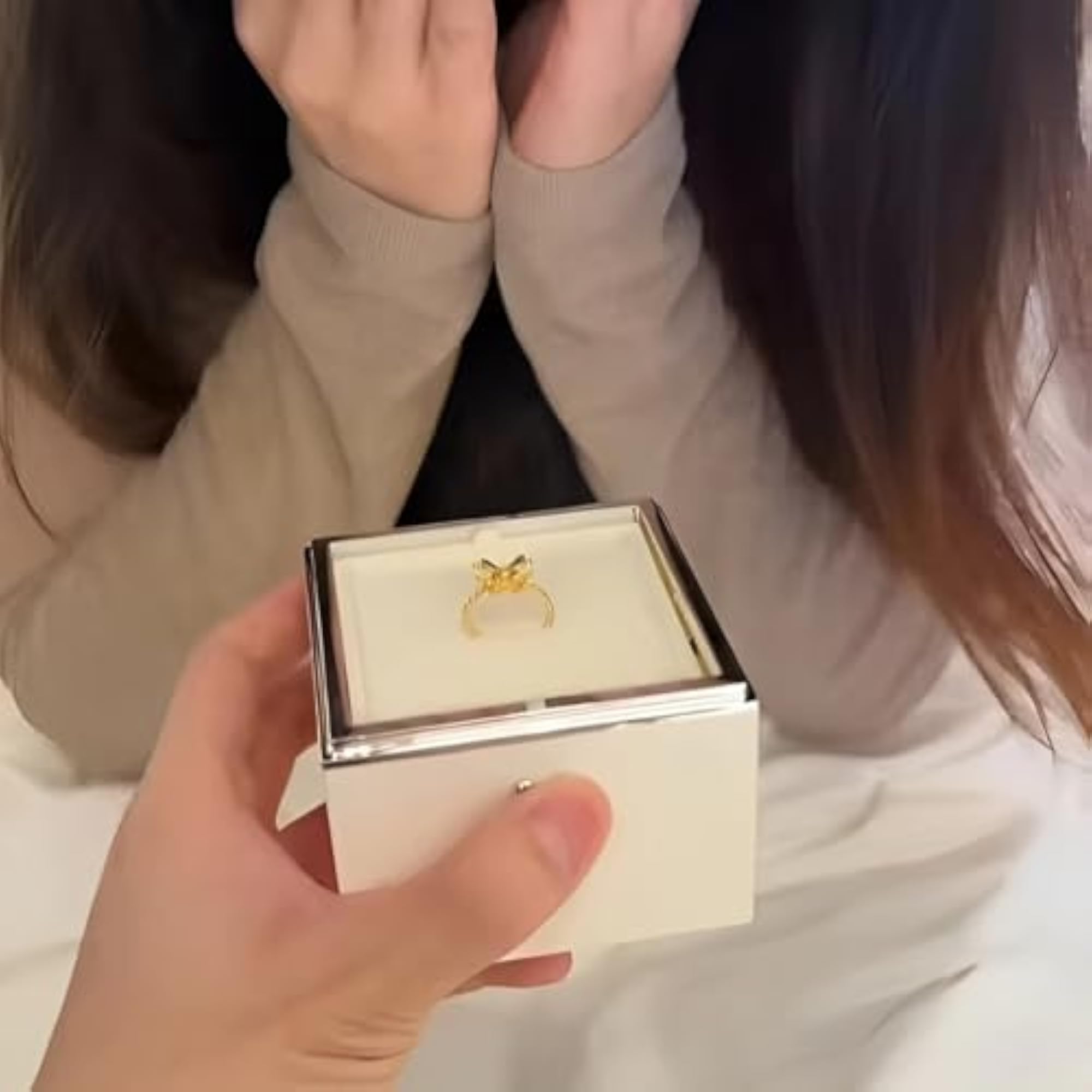 Rotating Ring Box with Candle, Unique Gift for Women