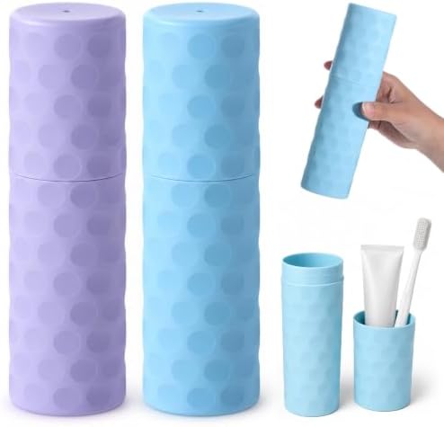 2Pcs Toothbrush Holder Travel Portable Couple Toothbrush Travel Case