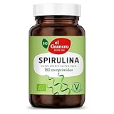 El Granero Integral - Spirulina Bio - Apto para Veganos - 180 Comprimidos - Complemento alimenticio Elaborado a Base de Alga - Ayuda a Prevenir la Oxidación Celular y a Mejorar la Resistencia