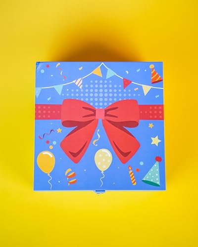 SendaCake Happy Birthday Cake Bloom Box with 3" Chocolate Chip Mini Bundt Cake – Premium Birthday Gift for Women, Men & Kids – Ideal Birthday Treat & Cake Box for All Occasions – Fast Delivery