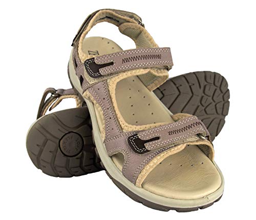 Zerimar Sandalias Trekking | Sandalias Mujer | Sandalias Mujer Cuero | Sandalias Mujer Trekking | Sandalias Senderismo Piel Mujer | Sandalias Deportivas Mujer | Color Beige Talla 36