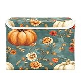 YETTASBIN Thanksgiving Pumpkin Large Collapsible Fabric Storage Bins with Lid and Handles, Sturdy Storage Organizer for Shelves, Closet, Bedroom,...