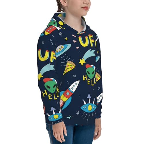Funny Spaceships Kids Pullover Hoodies Boys Sweatshirts Girls Athletic Clothes with Pocket3