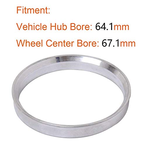 Image of ZHTEAPR 4pcs Wheel Hub Centric Rings 67.1 to 64.1 - OD=67.1mm ID=64.1mm - Aluminium Alloy Wheel Hubrings 64.1 to 67.1