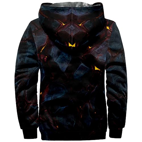 ADHOWBEW Winter Coats for Men Long Sleeve Thicken Fleece Lined Big and Tall Sherpa Hunting Warm Vintage Zip Up Outerwear2