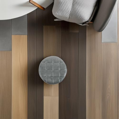 Tabouret Rond Faux Cuir Coussin Mousse Siège de Bar Moderne Facile - 8