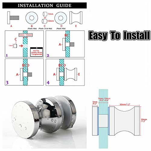 Alise Shower Glass Door Handle,Sliding Shower Doors Knob,One Sided Pull Hardware Replacement Parts For Bathroom Glass Doors,L9000 Solid Sus304 Stainless Steel Polished Chrome #TOP4