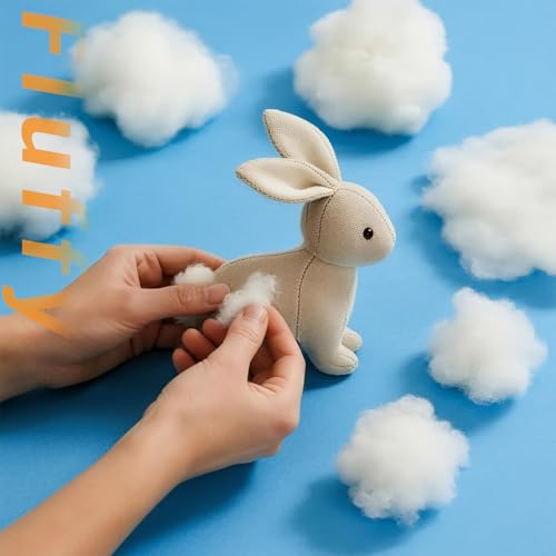 Bupete 10.5oz Stuffing for Stuffed Animals, Stuffing for Crafts Crochet Stuffing Polyester Fiber Fill Resilience for Fill Fiber Animal Stuffing