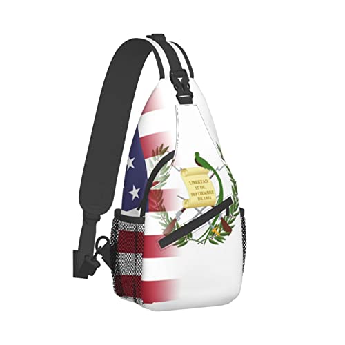 Mochila bandolera unisex con bandera de EE.UU. y Guatemala miniatura 3